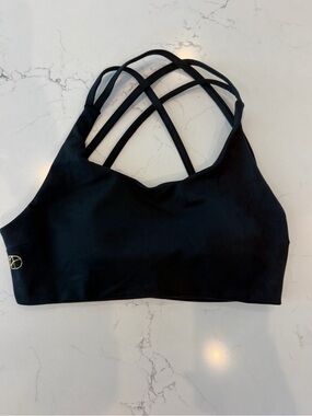 Women's Black Strappy Bralette - Sleek Low Impact Sports Bra ( NEVER BEEN WORN)
